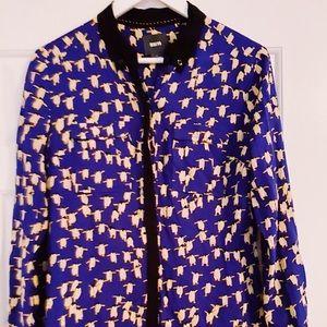 Maeve Penguin Blouse in Cobalt Blue